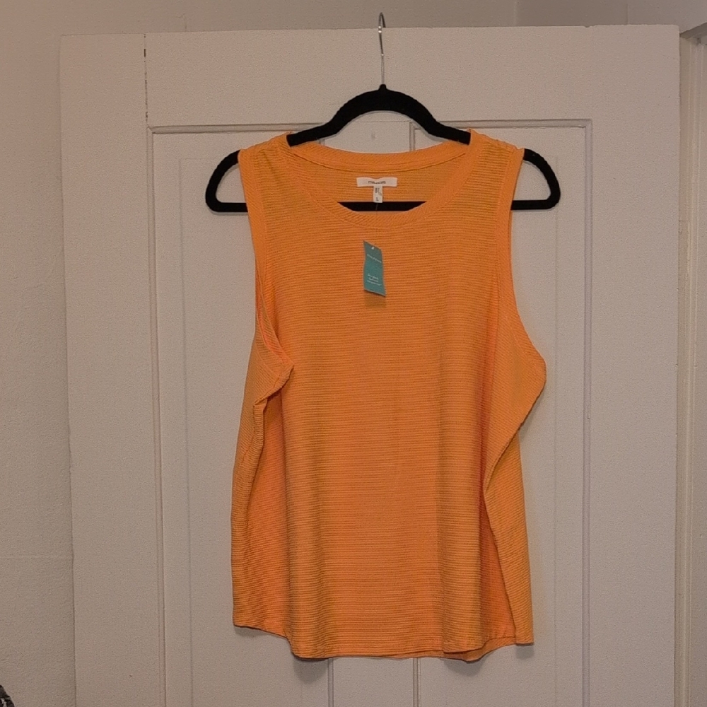 Maurices Orange Fitted Sleeveless Tank Top